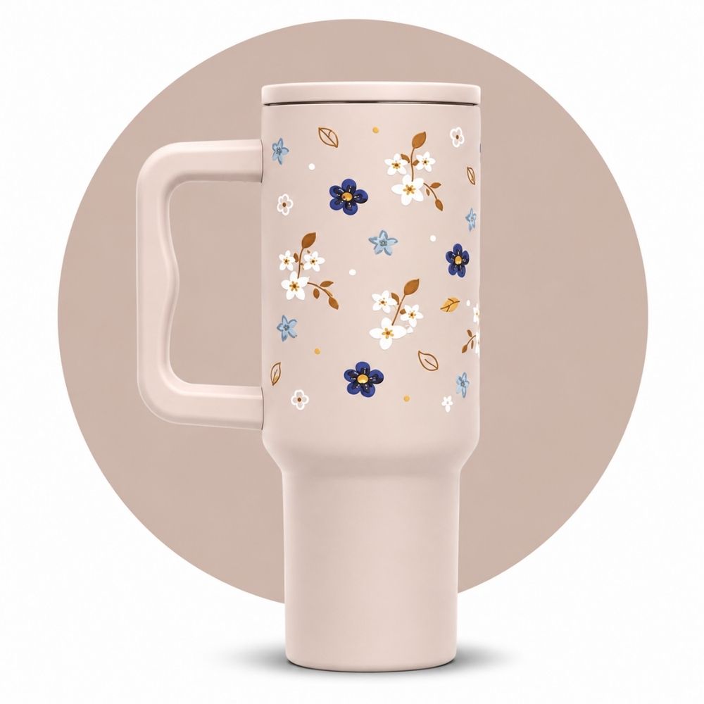 Rainbow Heart Cream Color Tumbler