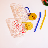 Set of 2 Bloom & Cheer Glass Tumblers – Where Everyday Elegance Meets Festive Joy