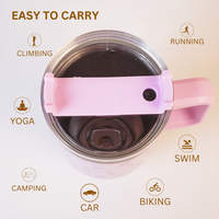 Floral Insulated Tumbler with Handle & Straw