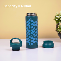 Teal Abstract Pattern Stainless Steel Insulated Tumbler