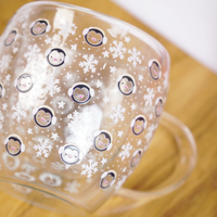 Set-2 Elegant Christmas Glass Mug