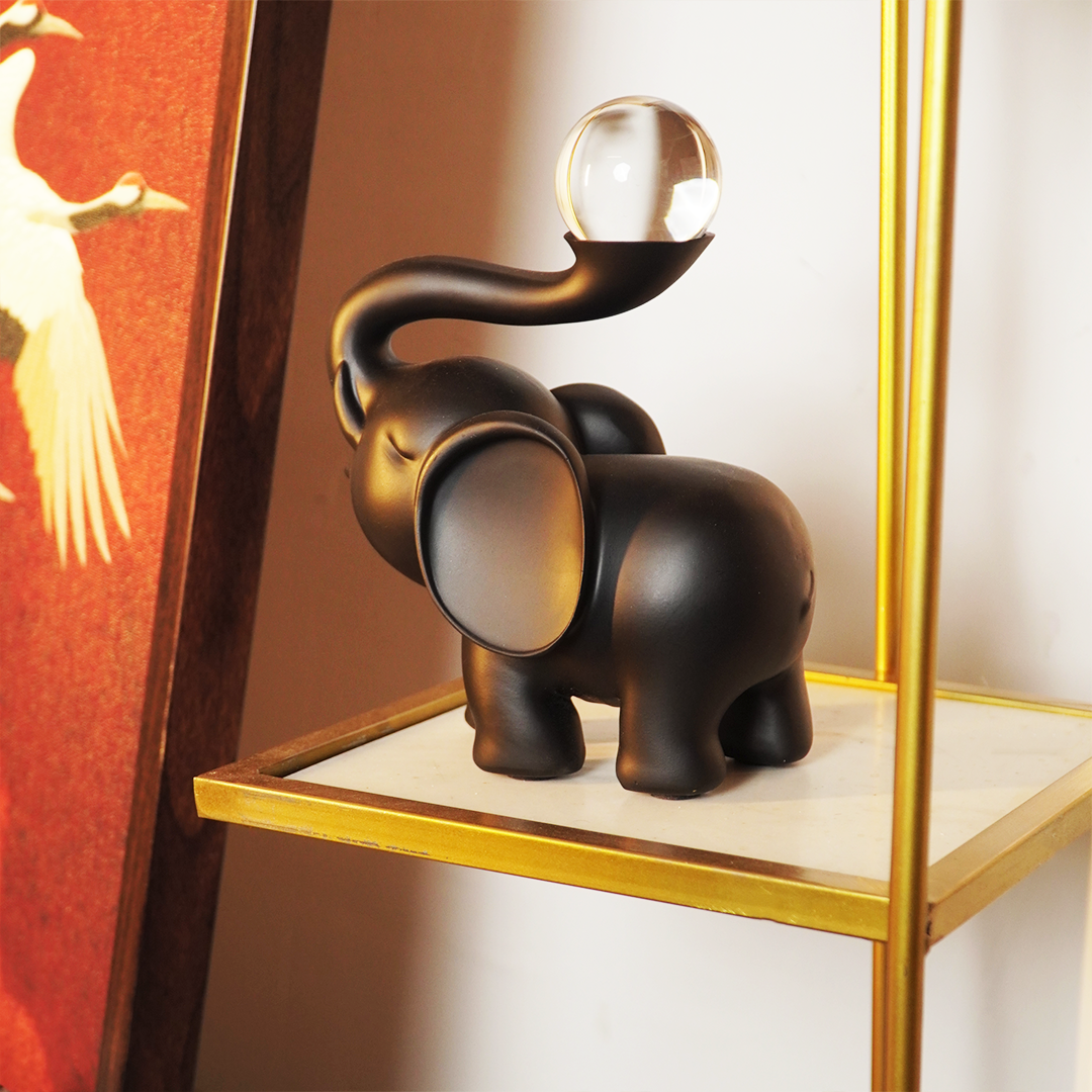 EleGlow™ Elephant Decor Showpiece – Modern Resin Art Sculpture with Light Accent set