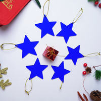 Blue Star designed Christmas Decoration Ornaments- Set of 6