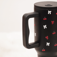 Cherry Daze  🍒 Leakproof Stainless Steel Tumbler in Black