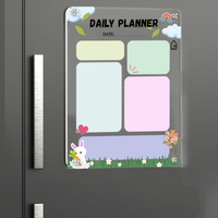 Charming Bunny & Rainbow Family Daily Planner for Refrigerator