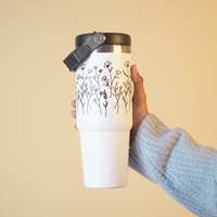 FleurFlow™ Flipstraw Tumbler with Straw & Lid