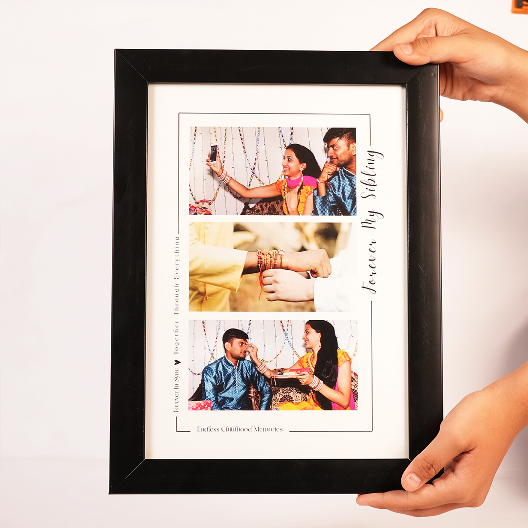 Personalized  LOVEING Brother Sister Photo ON RAKHI Frame Gift