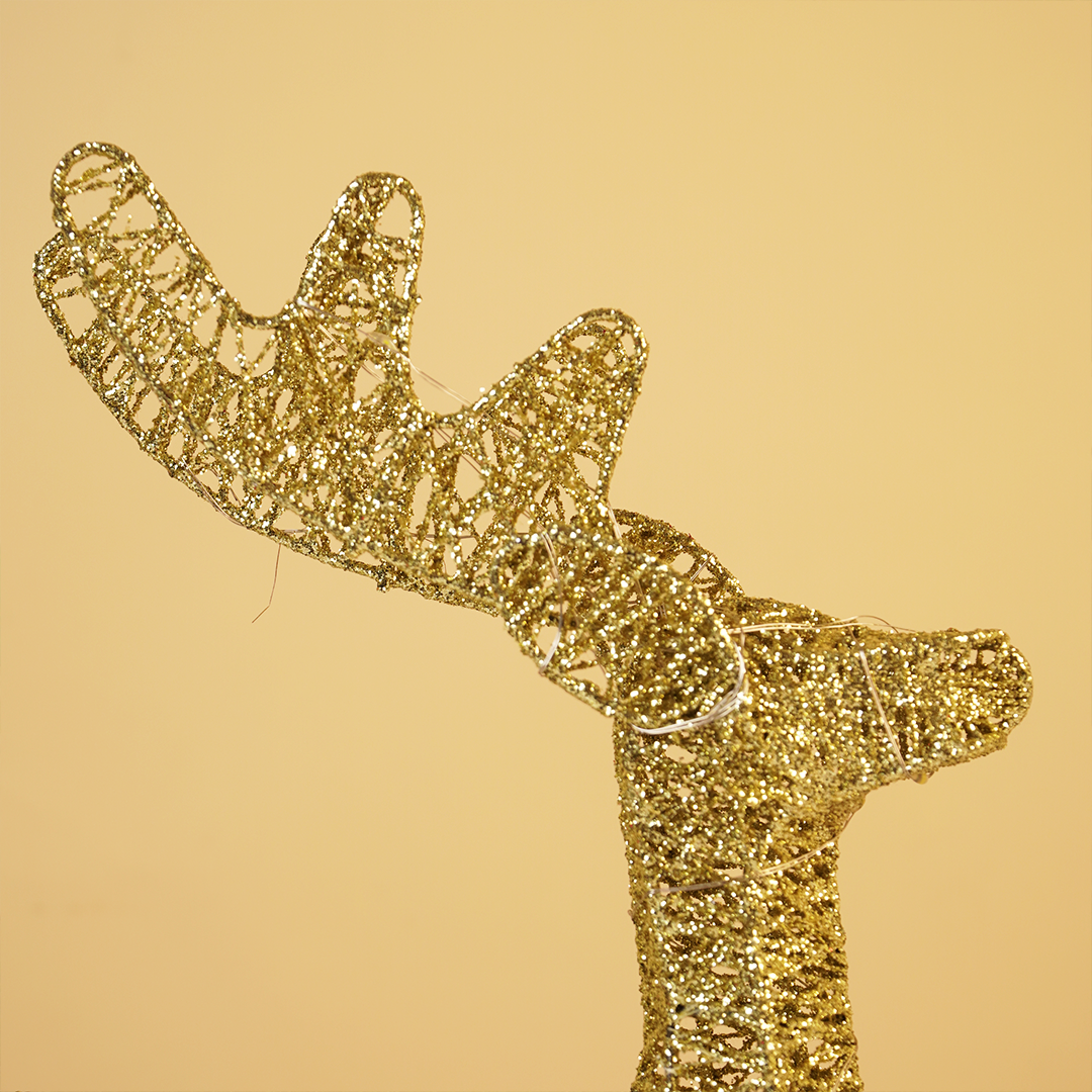 Golden Glitter Reindeer Christmas