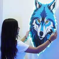 Wolf Neon LED Wall Light – Acrylic Neon Sign | Modern Animal Wall Décor