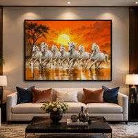 Running White Horses Canvas Wall Art for Living Room