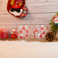 Set-2 Christmas Gloves  -Double Wall Glass Mug