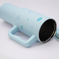 FlutterBloom™ 40oz Insulated Tumbler – Sky Blue Butterfly Edition