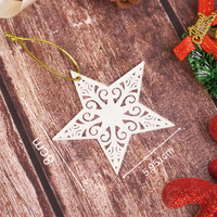 Set of 6 Acrylic Star Christmas Ornament – Elegant Clear Festive Hanging Décor