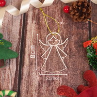 Set of 6 Acrylic Angel Christmas Ornament – Cute Holiday Hanging Décor (8cm)