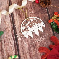 Set of 6 Acrylic Christmas Cityscape Ornaments – Hanging Décor