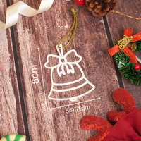 Set of 6 Acrylic Christmas Bell Ornaments – Elegant Hanging Décor (8 cm)
