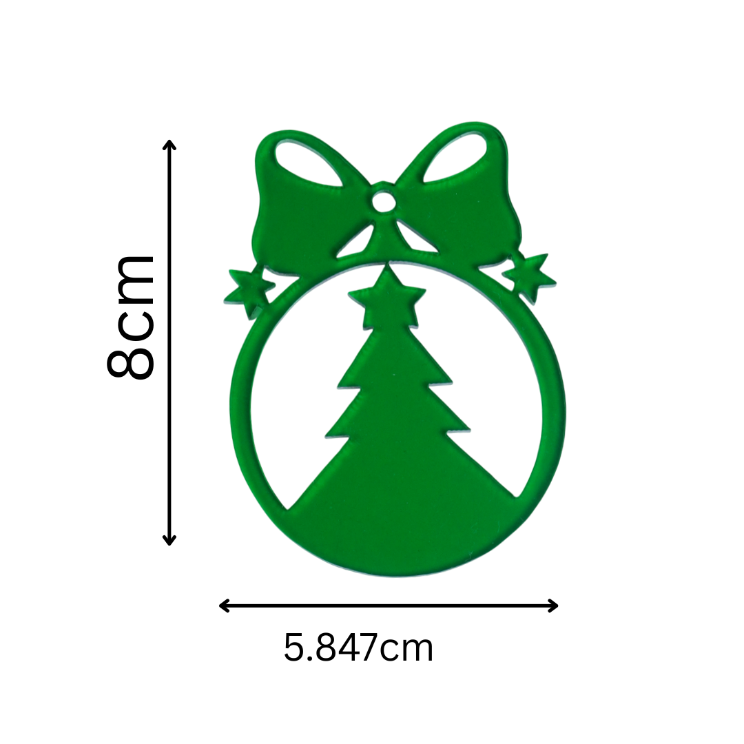 Set-6 Christmas Tree Ornament Cutouts – Green