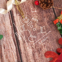 6 pcs Acrylic Gingerbread Man Ornaments – Cute Clear Christmas Decoration Set