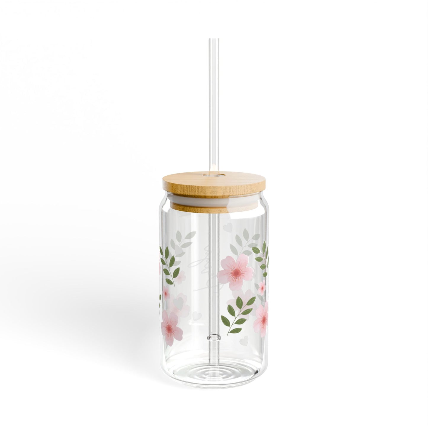 Personalized Cherry Blossom Glass Coffee Tumbler