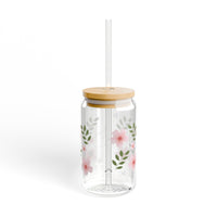 Personalized Cherry Blossom Glass Coffee Tumbler