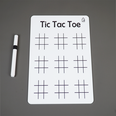 Reusable Tic Tac Toe Learning Board with Marker Pen Box & Cleaning Cloth
