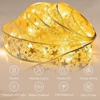 Christmas Decor Ribbon with LED Lights