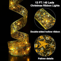 Christmas Decor Ribbon with LED Lights