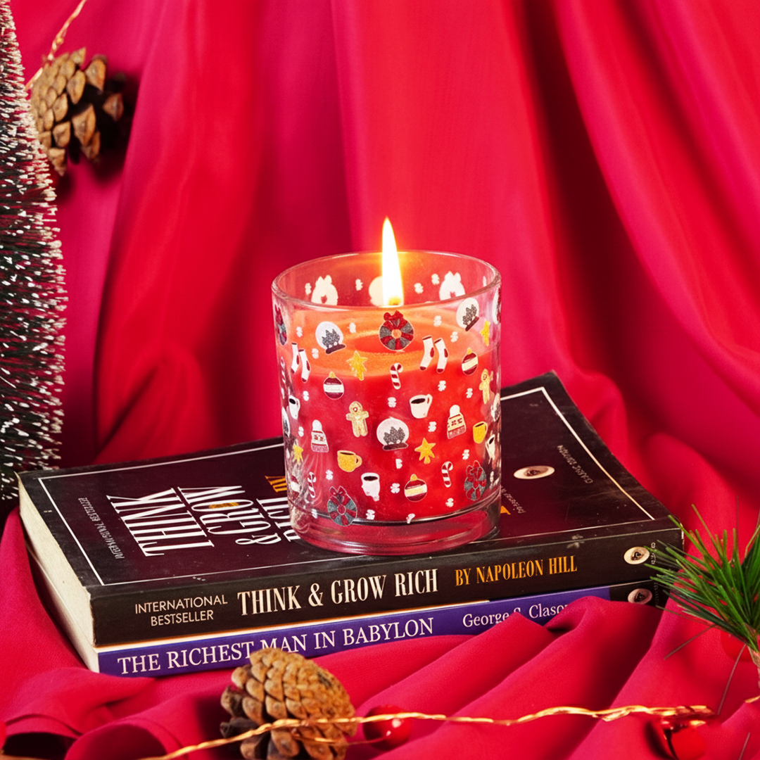 Set-3 Christmas Scented Glass Candles