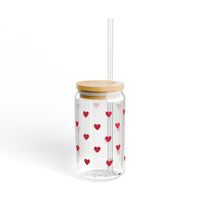 Personalized Heart glass jar Coffee tumbler