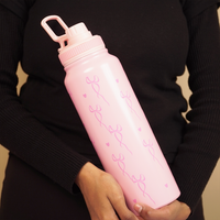 Cute Bow Print Stainless Steel Water Bottle
