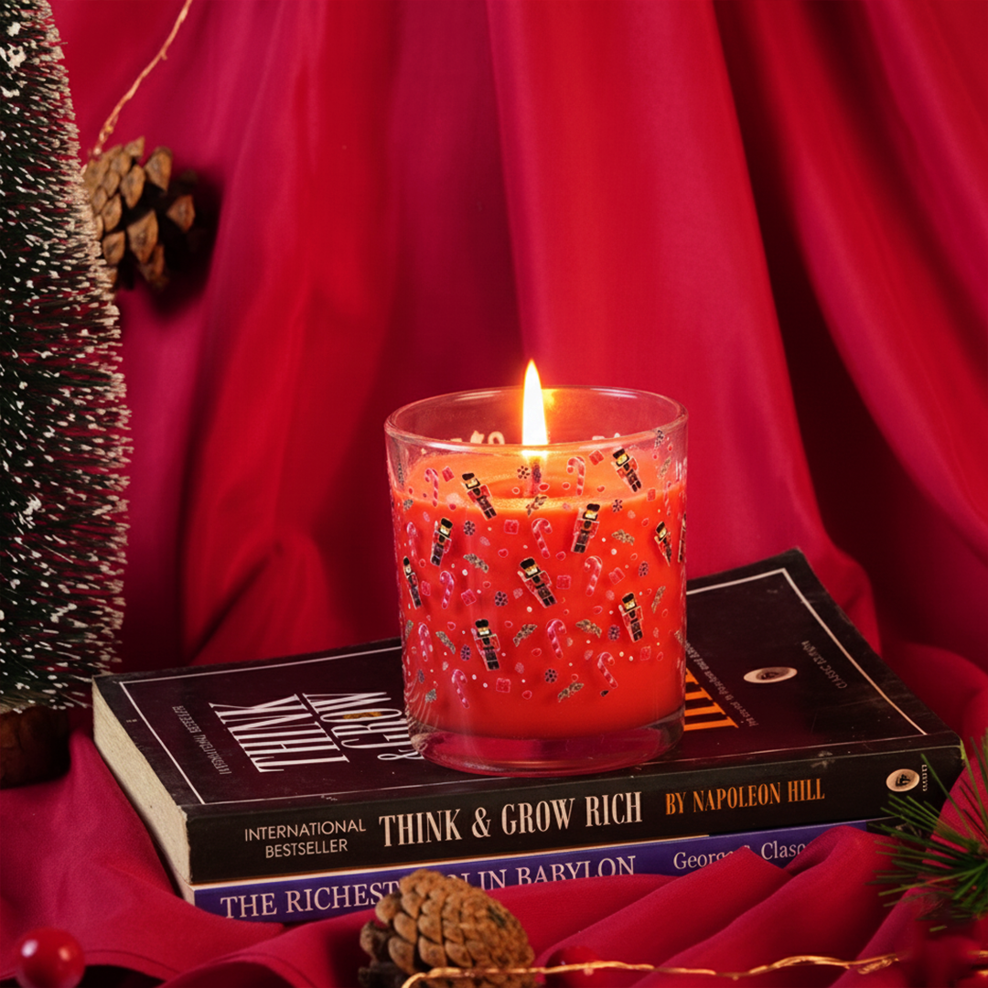 Set-3 Christmas Nutcracker Scented Glass Candles