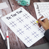 Reusable Tic Tac Toe Learning Board with Marker Pen Box & Cleaning Cloth