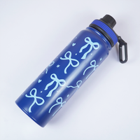 Bow Bliss Stainless Steel Water Bottle – Cute Aesthetic Design - 800 ML