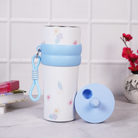 Cinnamoroll Floral Stainless Steel Insulated Tumbler with Straw & Carry Loop