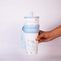 Cinnamoroll Floral Stainless Steel Insulated Tumbler with Straw & Carry Loop