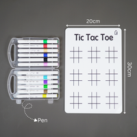 Reusable Tic Tac Toe Learning Board with Marker Pen Box & Cleaning Cloth