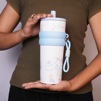 Cinnamoroll Floral Stainless Steel Insulated Tumbler with Straw & Carry Loop