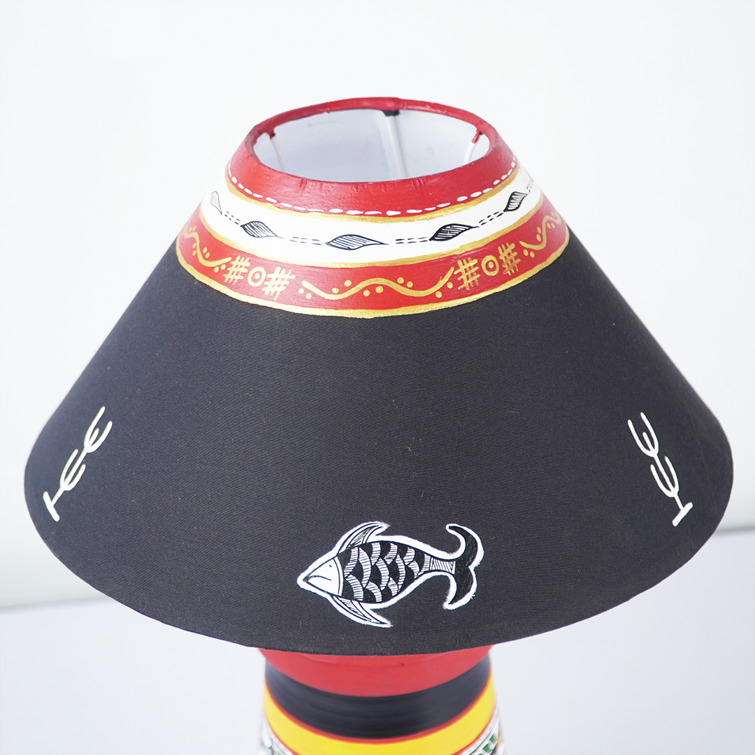 Folk Art Handcrafted Table Lamp – Minimal Elegance with Cultural Charm