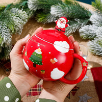 Christmas Round Mug With Lid & Spoon