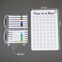 Four in a Row Reusable Learning Board with Pen Box & Cleaning Cloth