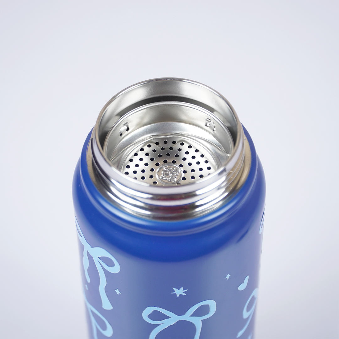 Bow Bliss Stainless Steel Water Bottle – Cute Aesthetic Design - 800 ML