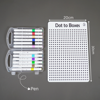 Dot to Boxes Reusable Learning Board for Kids with Pen Box & Cleaning Cloth