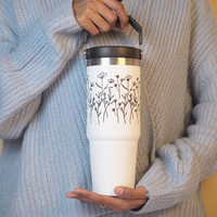 FleurFlow™ Flipstraw Tumbler with Straw & Lid