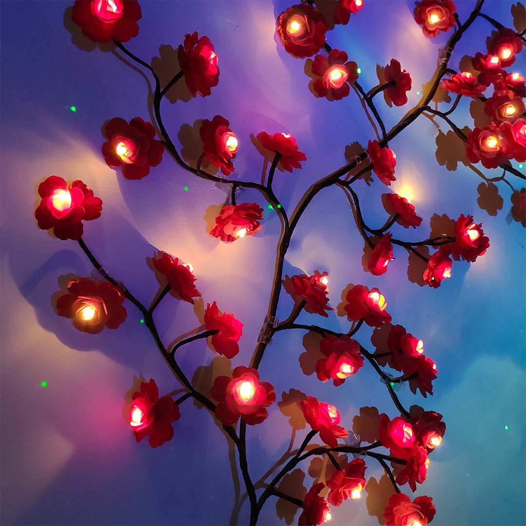 MEMORIES INSITE™ RED ROSE TREE BRANCH WALL LIGHT