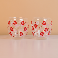 Set-2 Christmas Gloves  -Double Wall Glass Mug