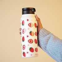 Strawberry Design Stainless Steel Water Bottle