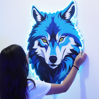 Wolf Neon LED Wall Light – Acrylic Neon Sign | Modern Animal Wall Décor