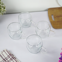 Double Wall Glass Coffee Cup with Handle