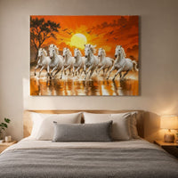 Running White Horses Canvas Wall Art for Living Room