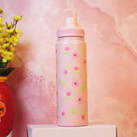 Floral rose Design Stainless Steel Bottle